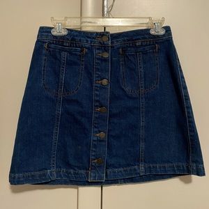 TOPSHOP button up jean skirt